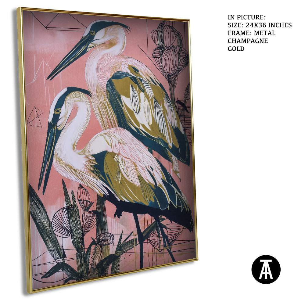 Artwork in Metal Champagne Gold Frame