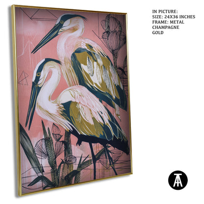 Artwork in Metal Champagne Gold Frame