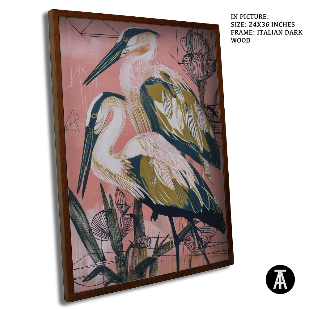 Artwork in Dark Wood Frame