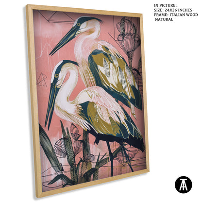 Artwork in Natural Wood Frame