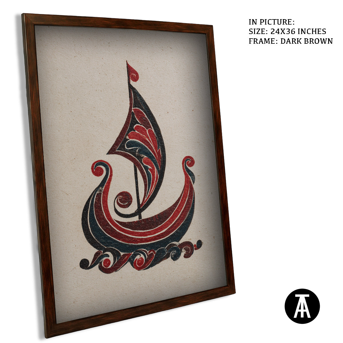 Artwork in Dark Brown Frame