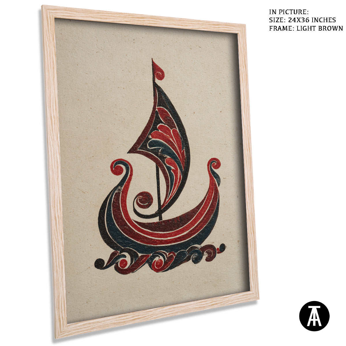 Artwork in Light Brown Frame