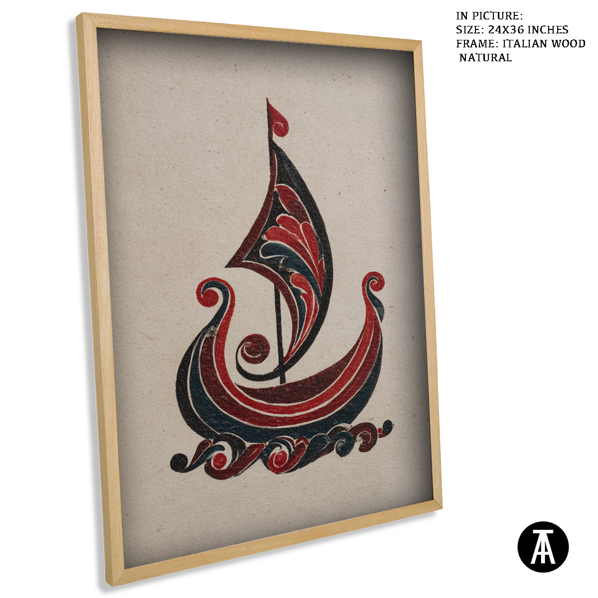 Artwork in Natural Wood Frame