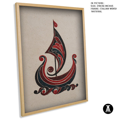 Artwork in Natural Wood Frame