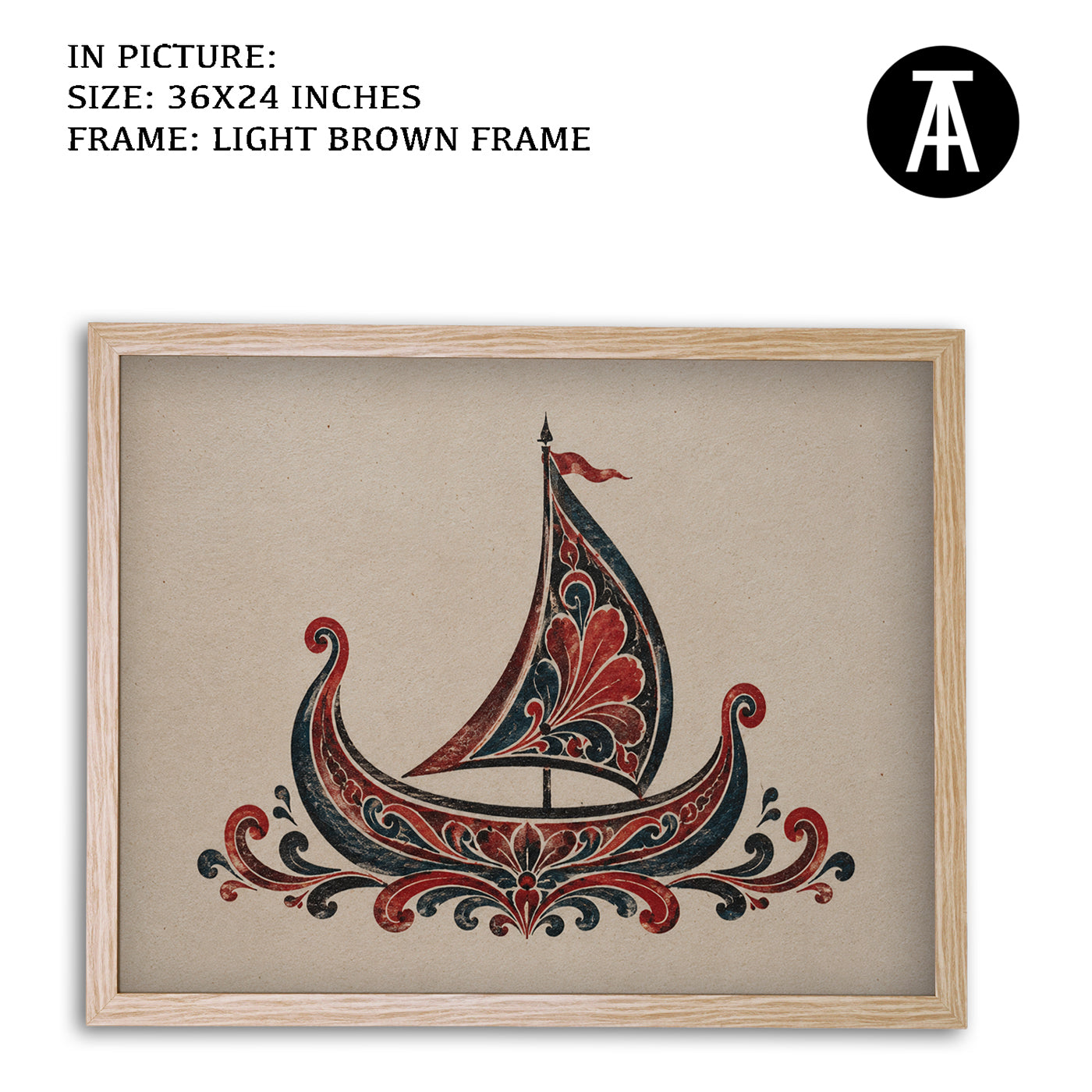 Artwork in Light Brown Frame