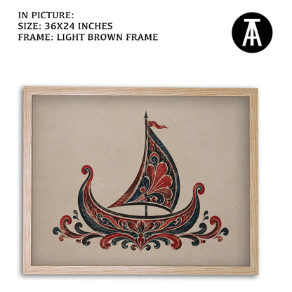 Artwork in Light Brown Frame