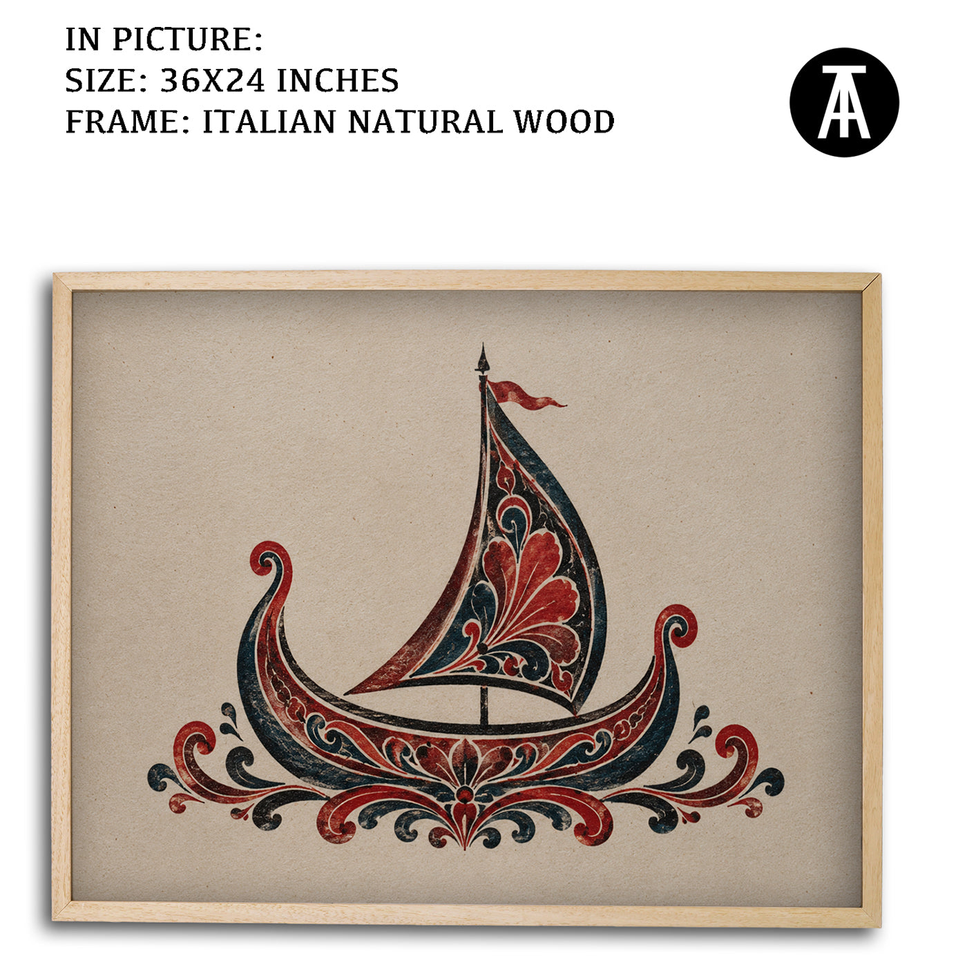 Artwork in Natural Wood Frame