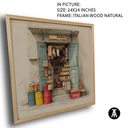 Artwork in Natural Wood Frame