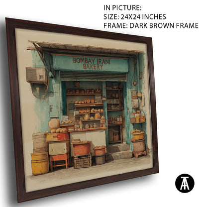 Artwork in Dark Brown Frame