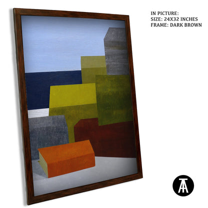 Artwork in Dark Brown Frame