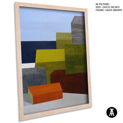 Artwork in Light Brown Frame