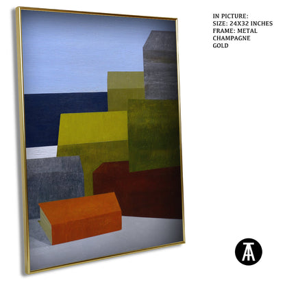 Artwork in Metal Champagne Gold Frame