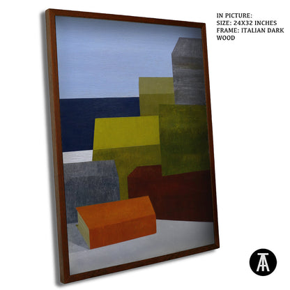 Artwork in Dark Wood Frame