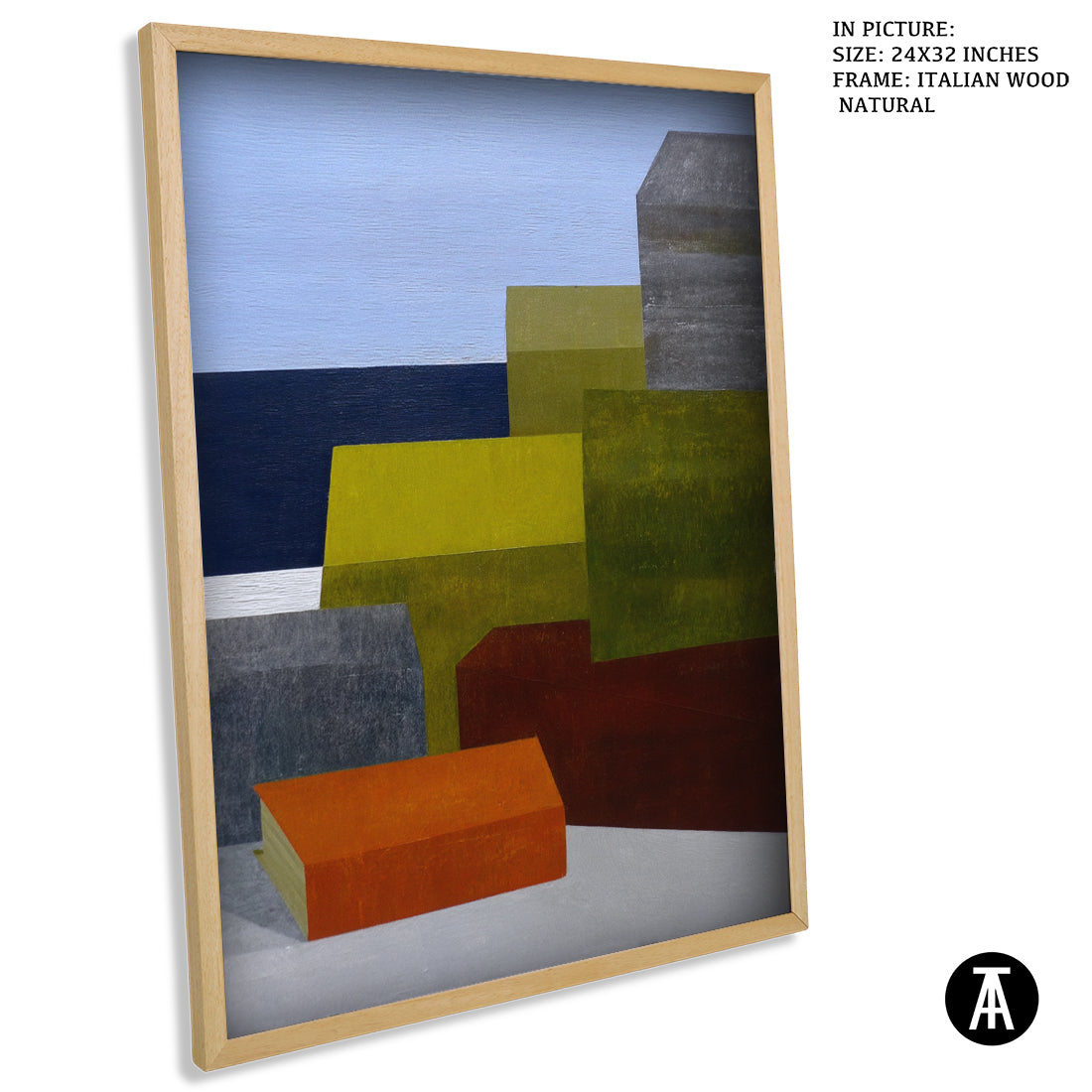 Artwork in Natural Wood Frame