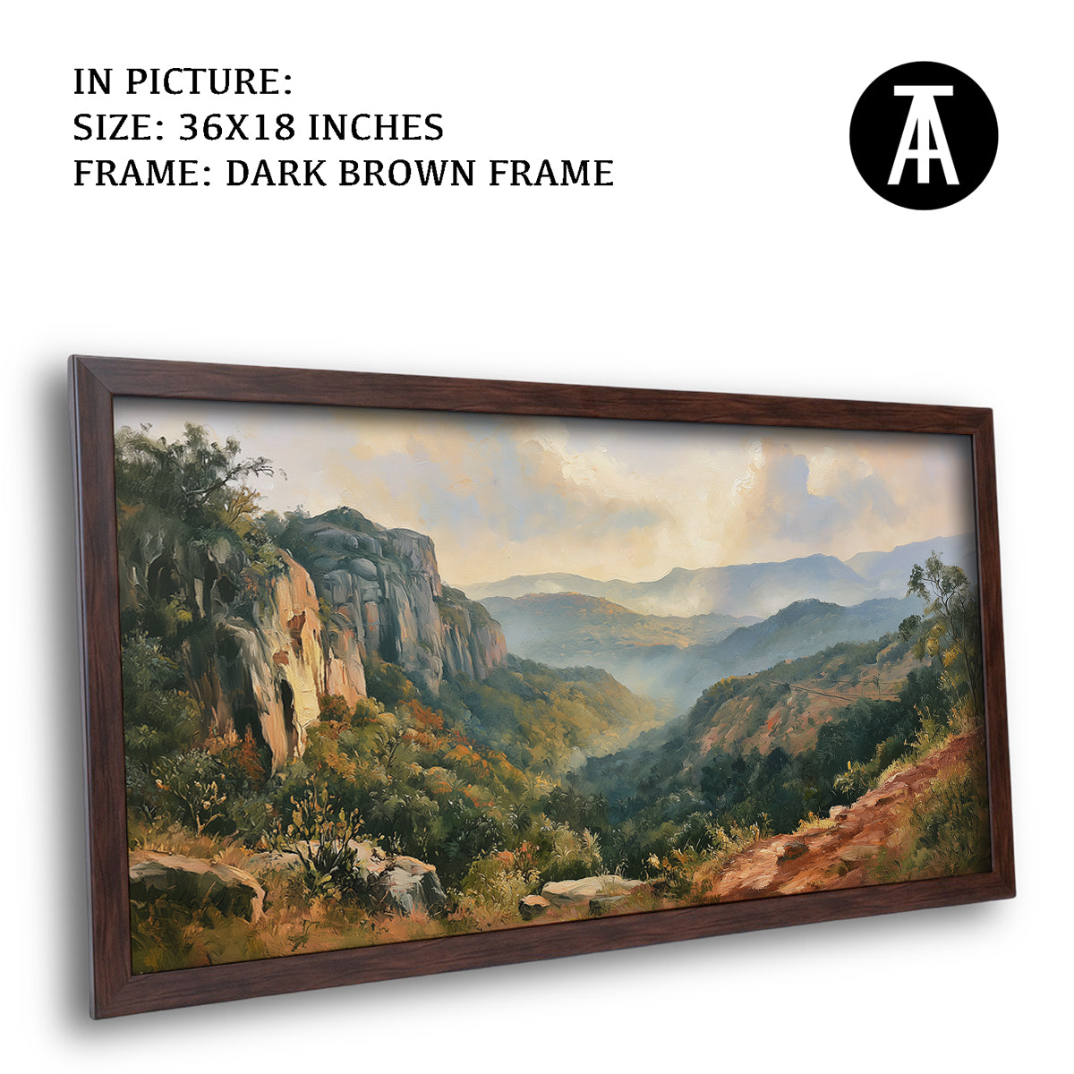 Artwork in Dark Brown Frame