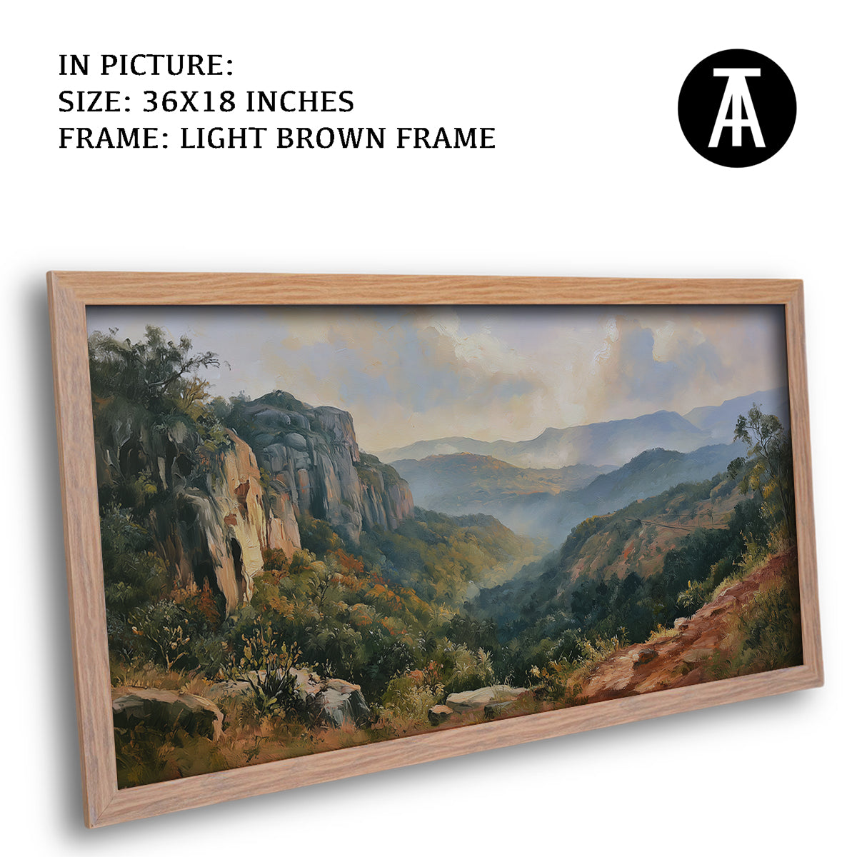 Artwork in Light Brown Frame