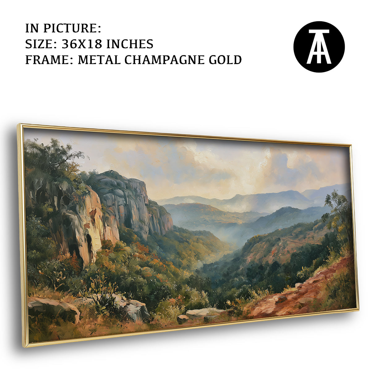 Artwork in Metal Champagne Gold Frame
