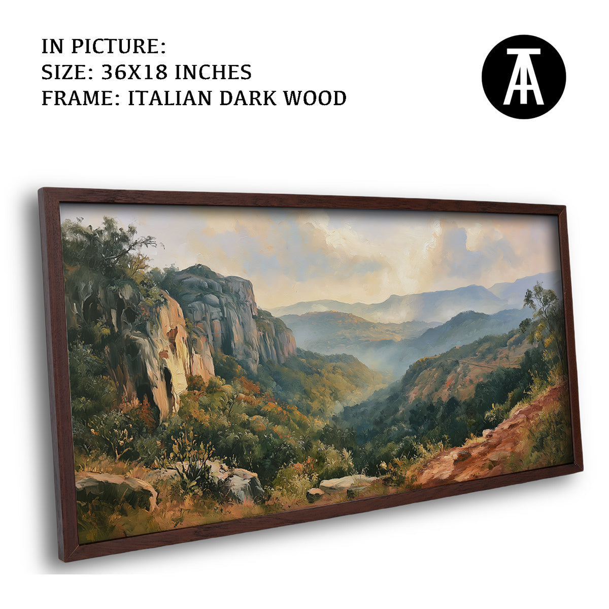 Artwork in Dark Wood Frame