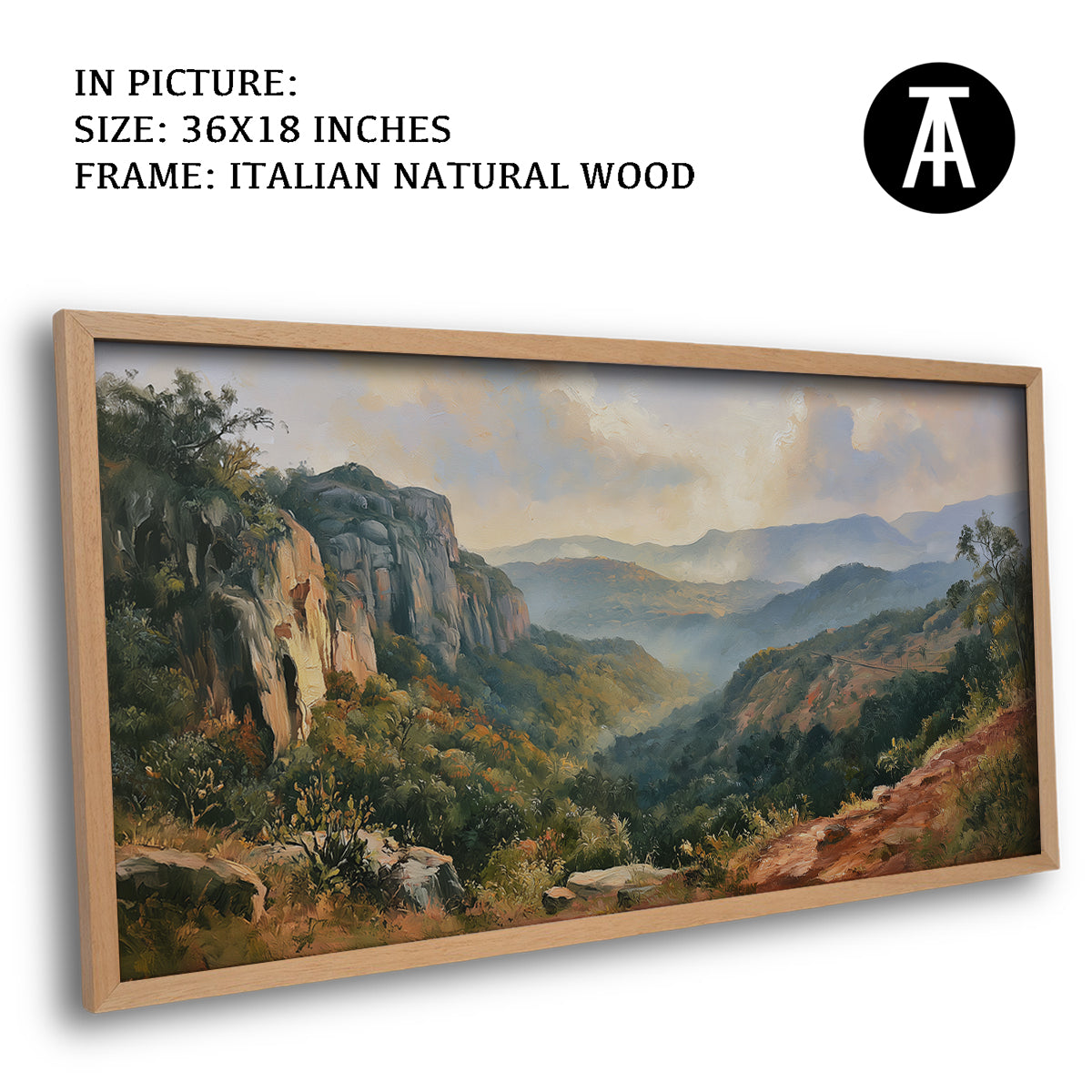Artwork in Natural Wood Frame