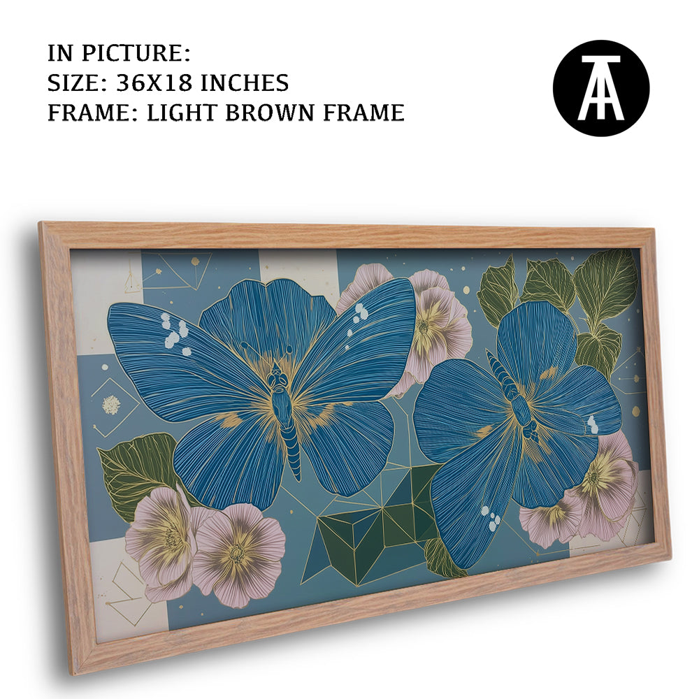 Artwork in Light Brown Frame