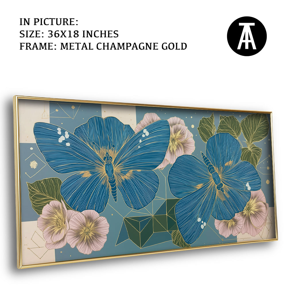 Artwork in Metal Champagne Gold Frame