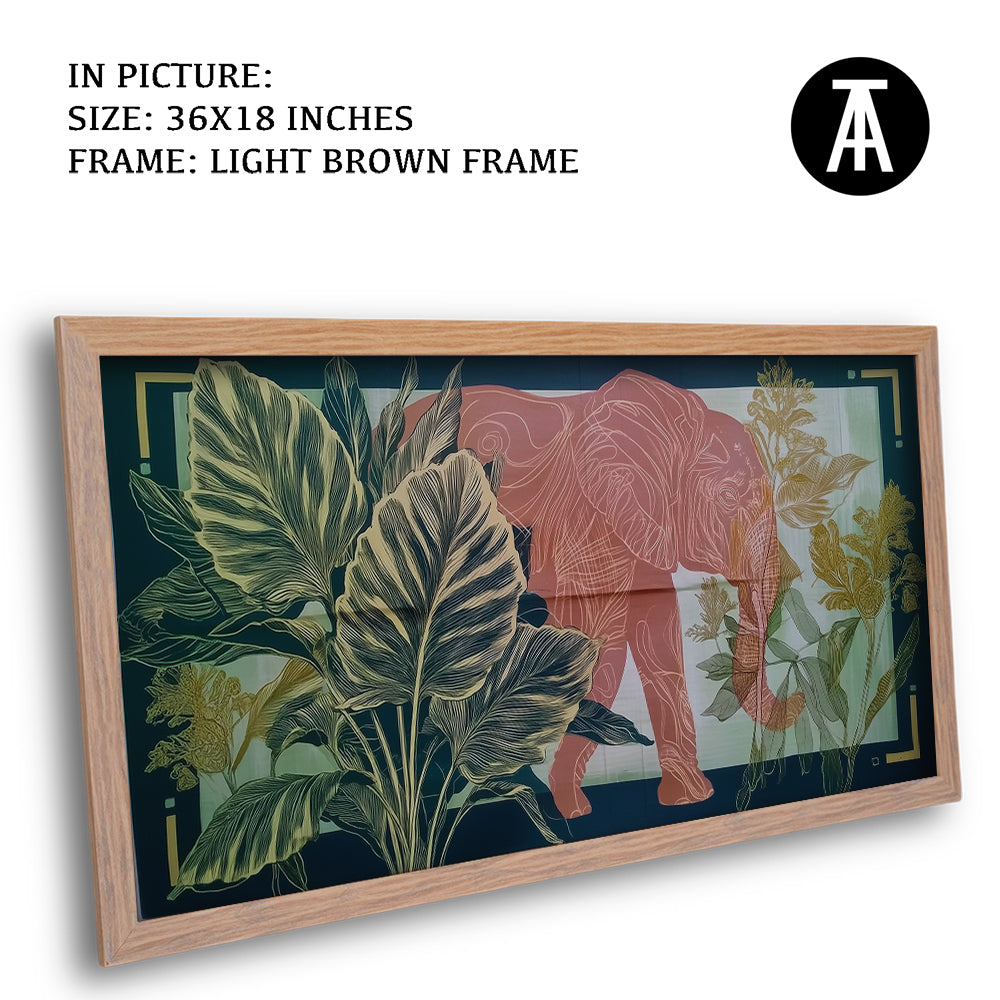 Artwork in Light Brown Frame