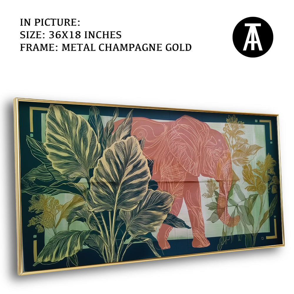 Artwork in Metal Champagne Gold Frame