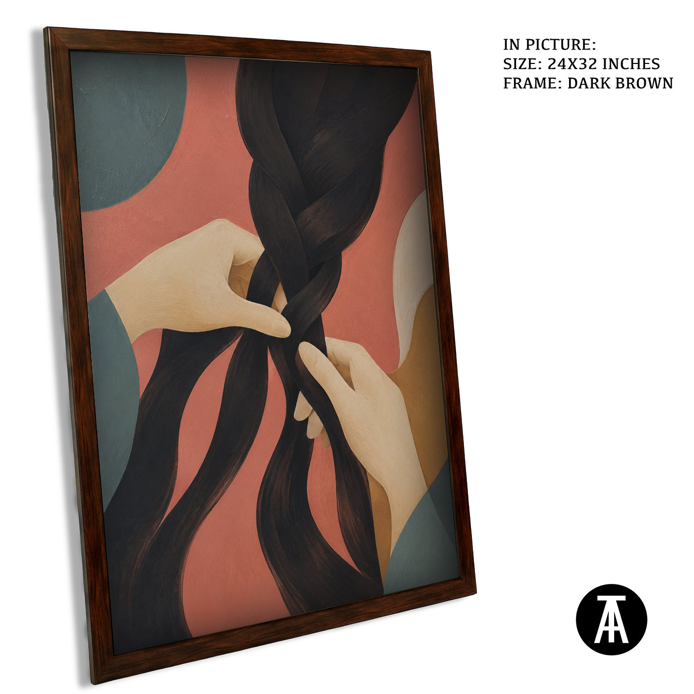 Artwork in Dark Brown Frame