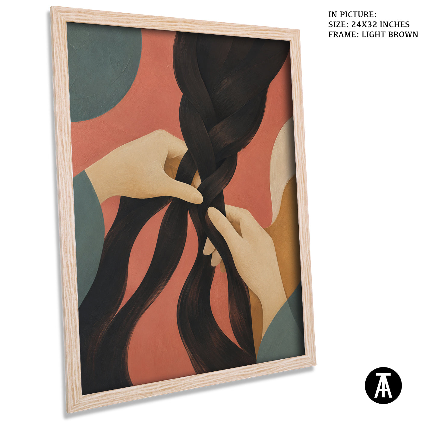 Artwork in Light Brown Frame