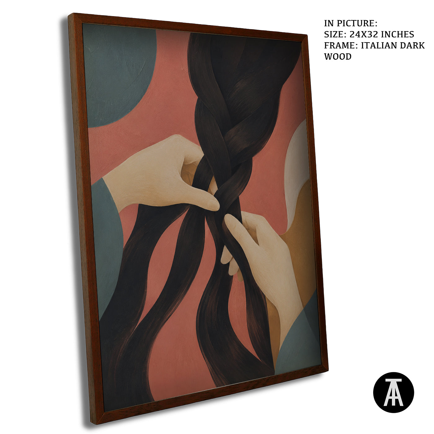 Artwork in Dark Wood Frame