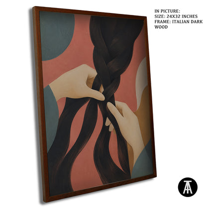 Artwork in Dark Wood Frame