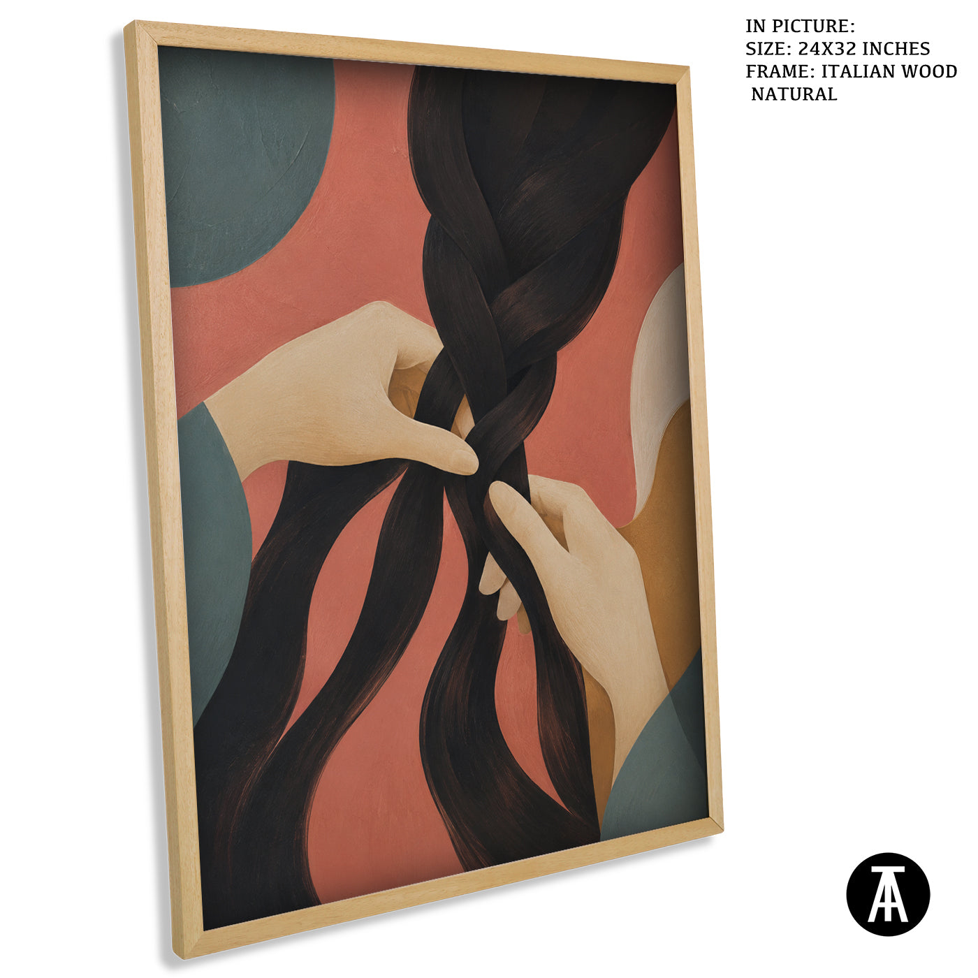 Artwork in Natural Wood Frame