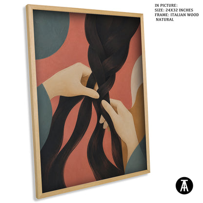 Artwork in Natural Wood Frame