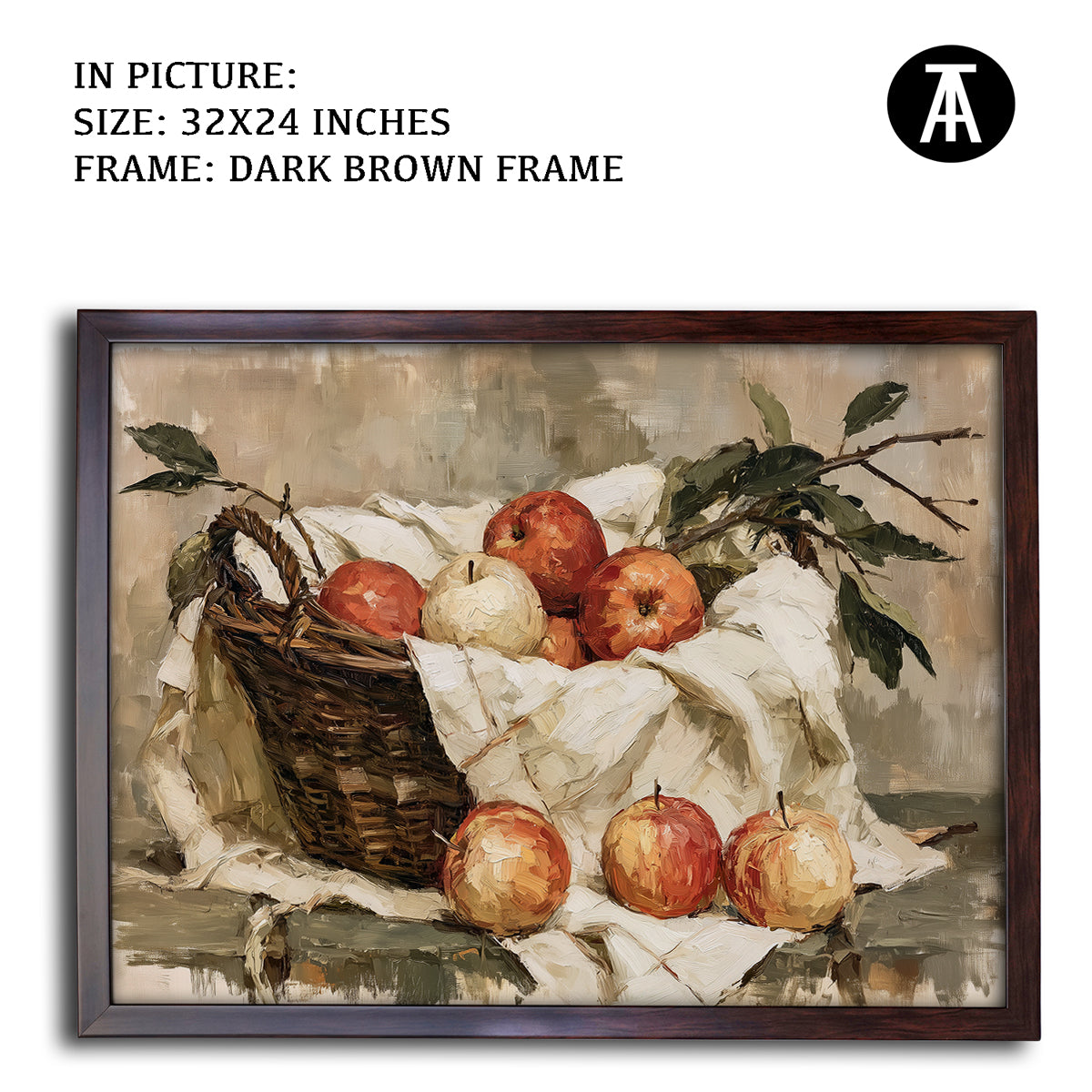 Artwork in Dark Brown Frame