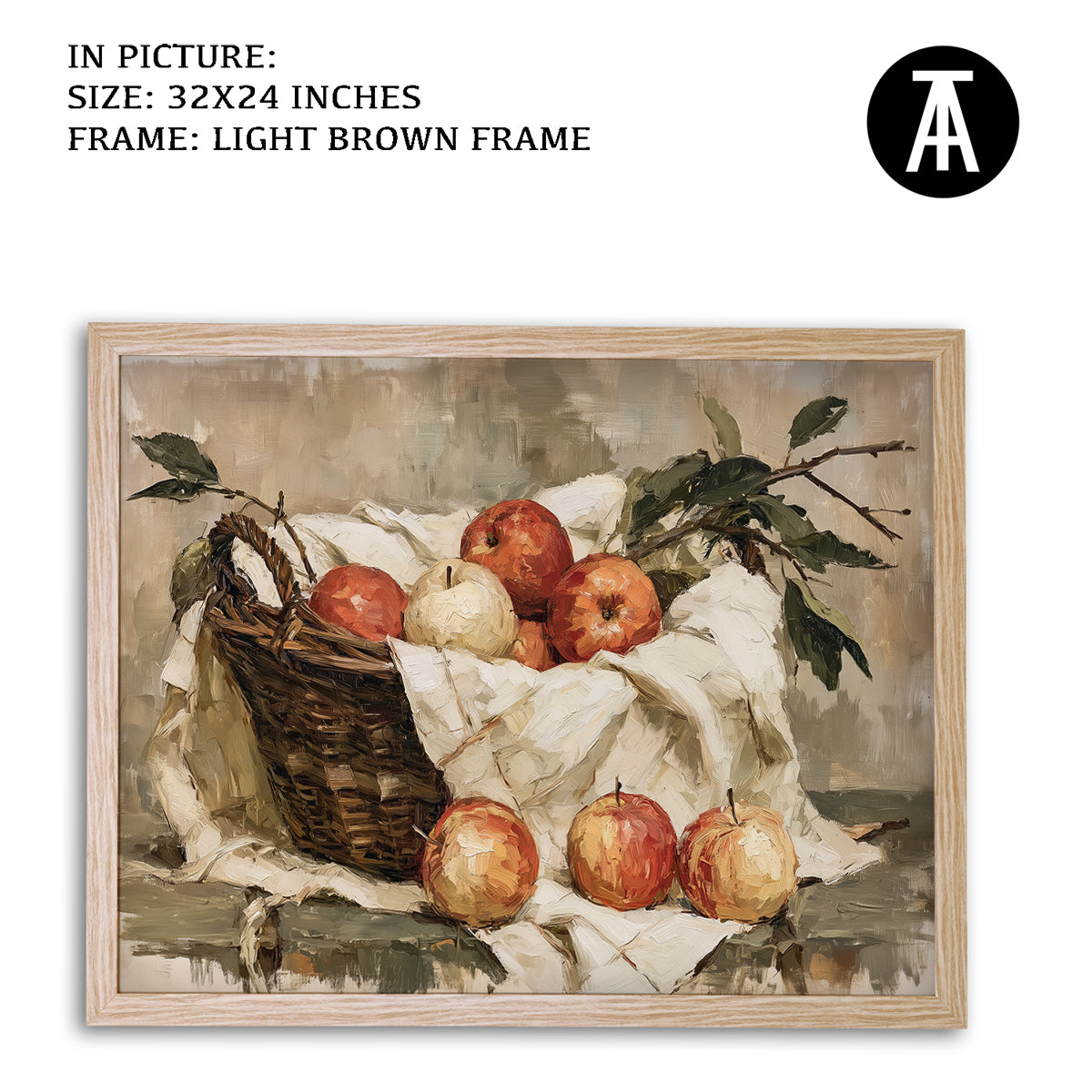 Artwork in Light Brown Frame