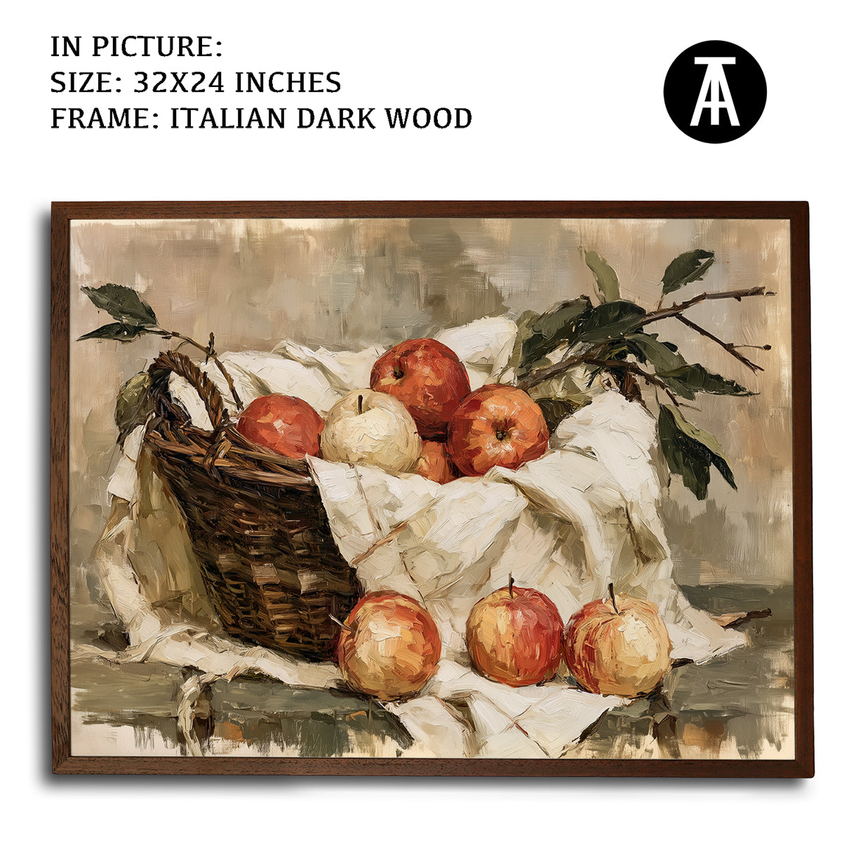Artwork in Dark Wood Frame