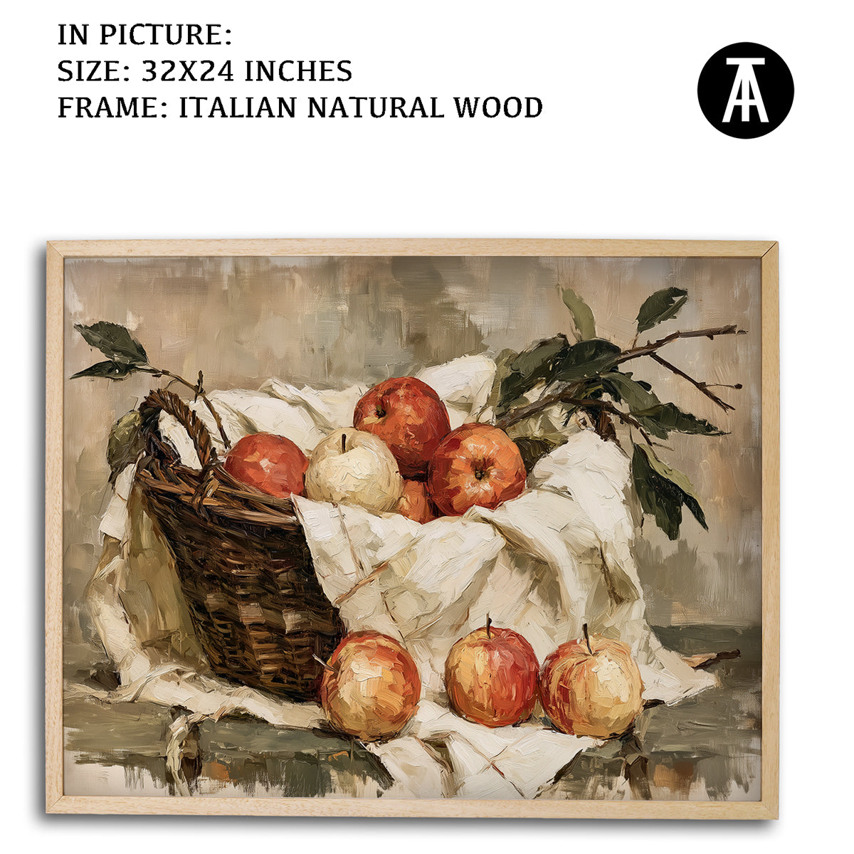 Artwork in Natural Wood Frame