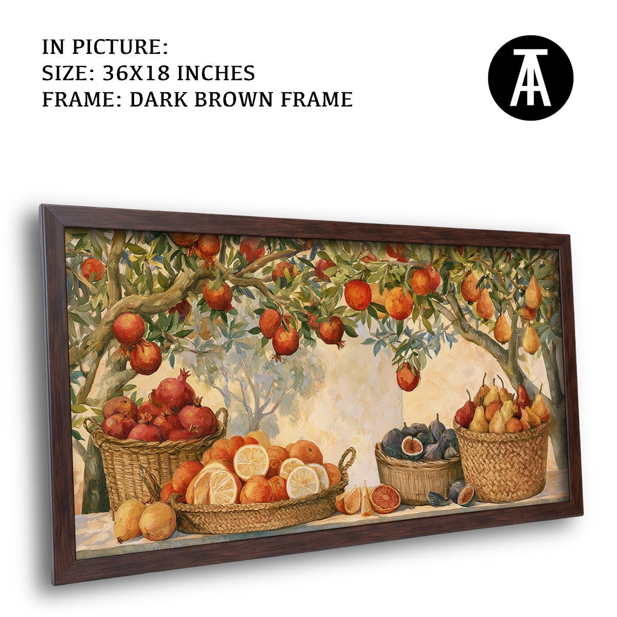 Artwork in Dark Brown Frame