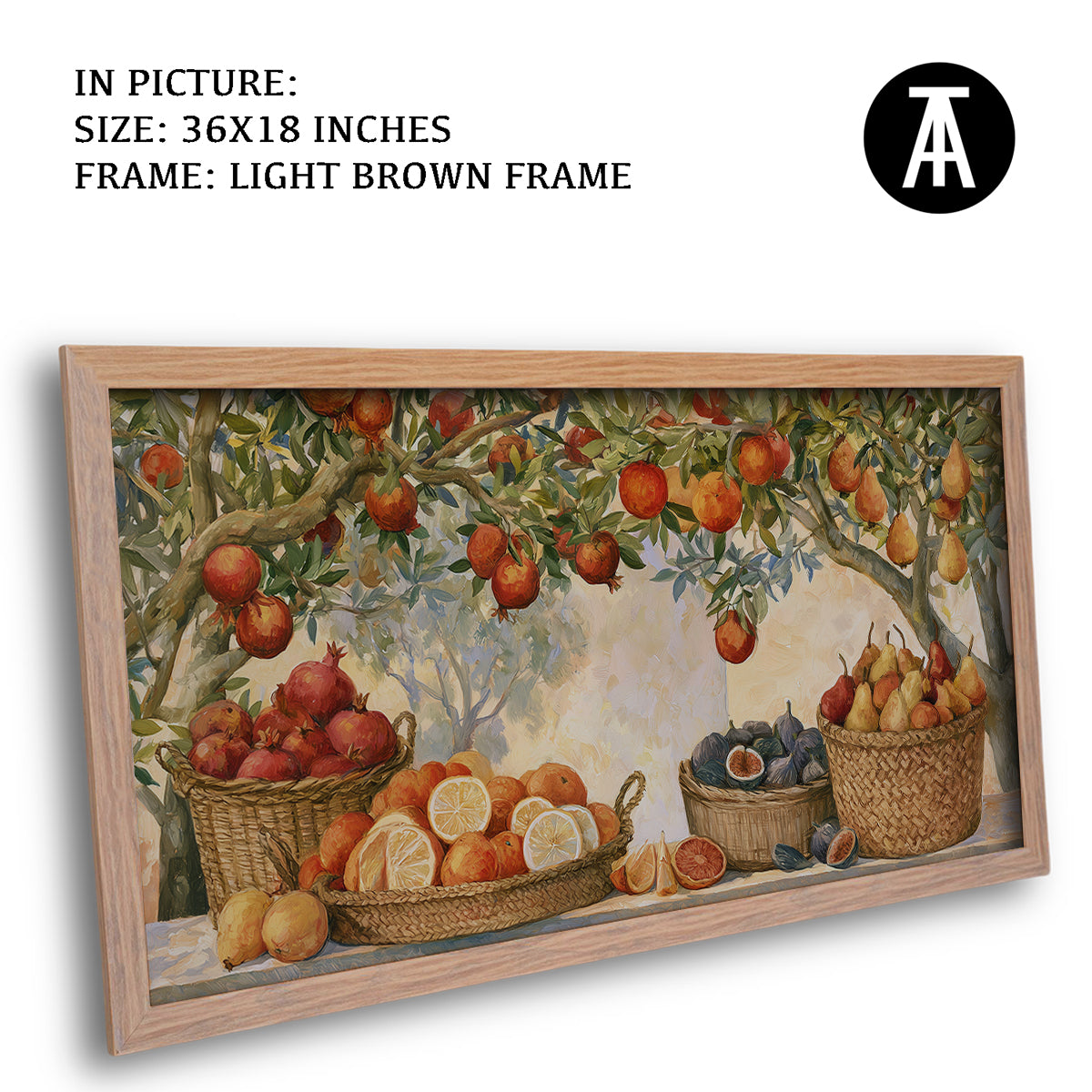 Artwork in Light Brown Frame
