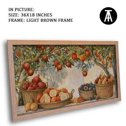 Artwork in Light Brown Frame