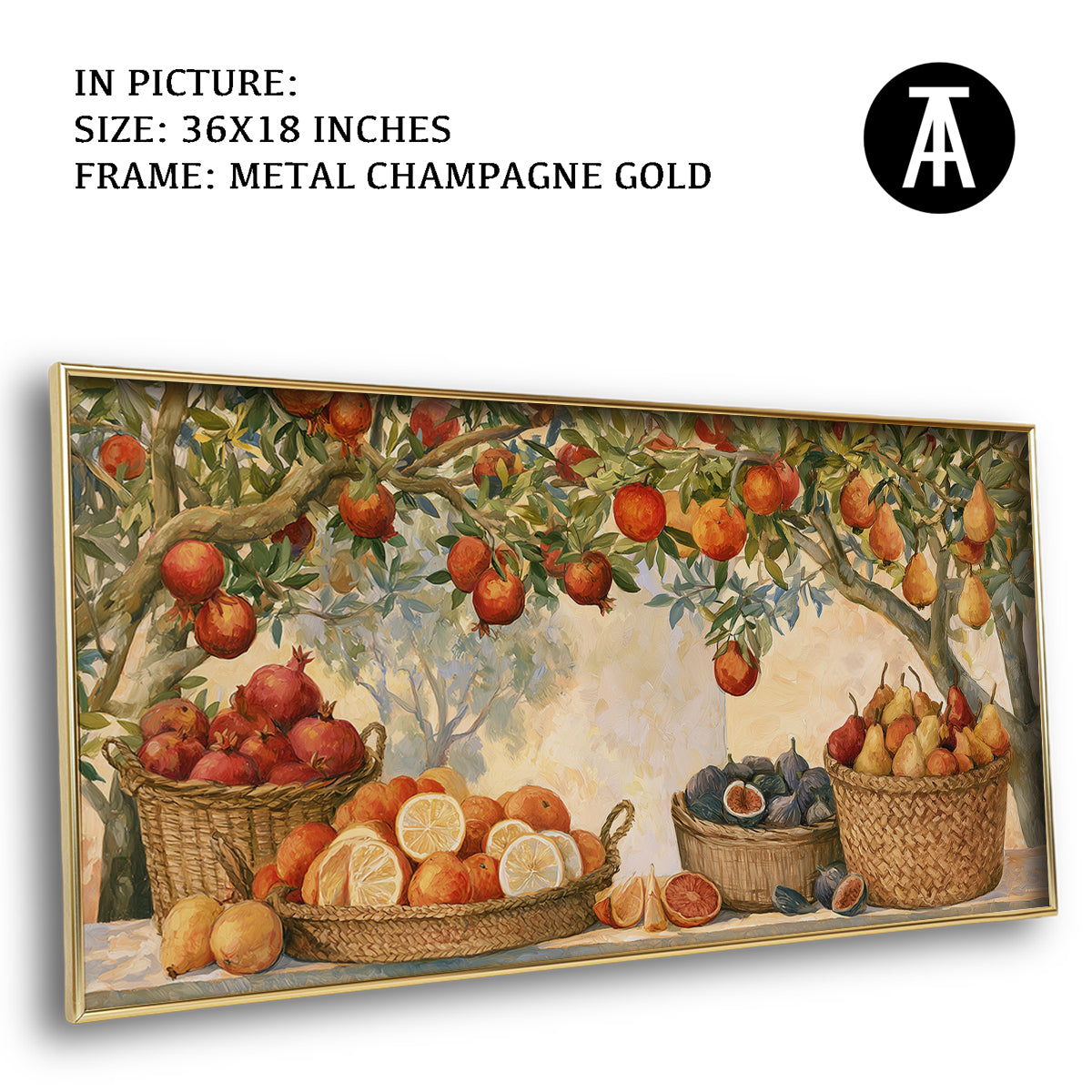 Artwork in Metal Champagne Gold Frame
