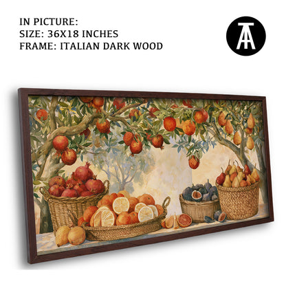 Artwork in Dark Wood Frame