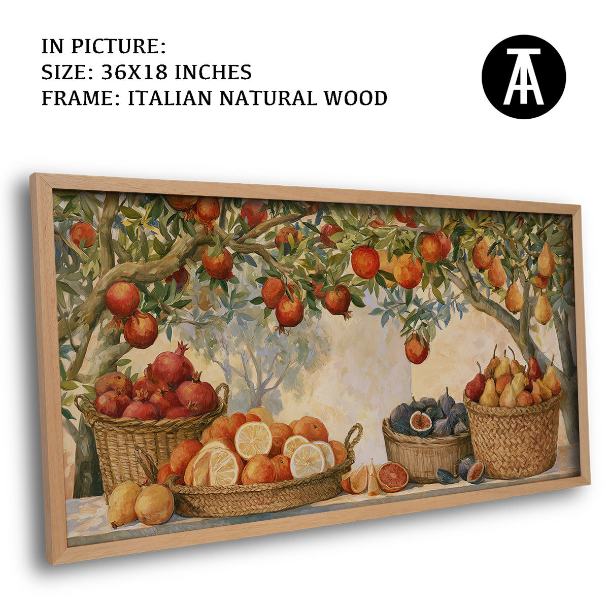 Artwork in Natural Wood Frame