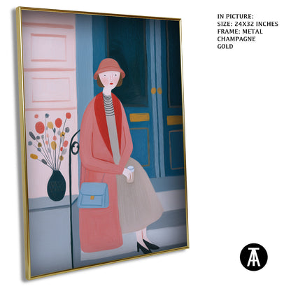 Artwork in Metal Champagne Gold Frame