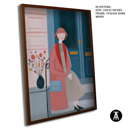 Artwork in Dark Wood Frame