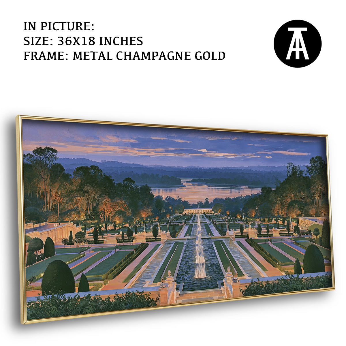 Artwork in Metal Champagne Gold Frame