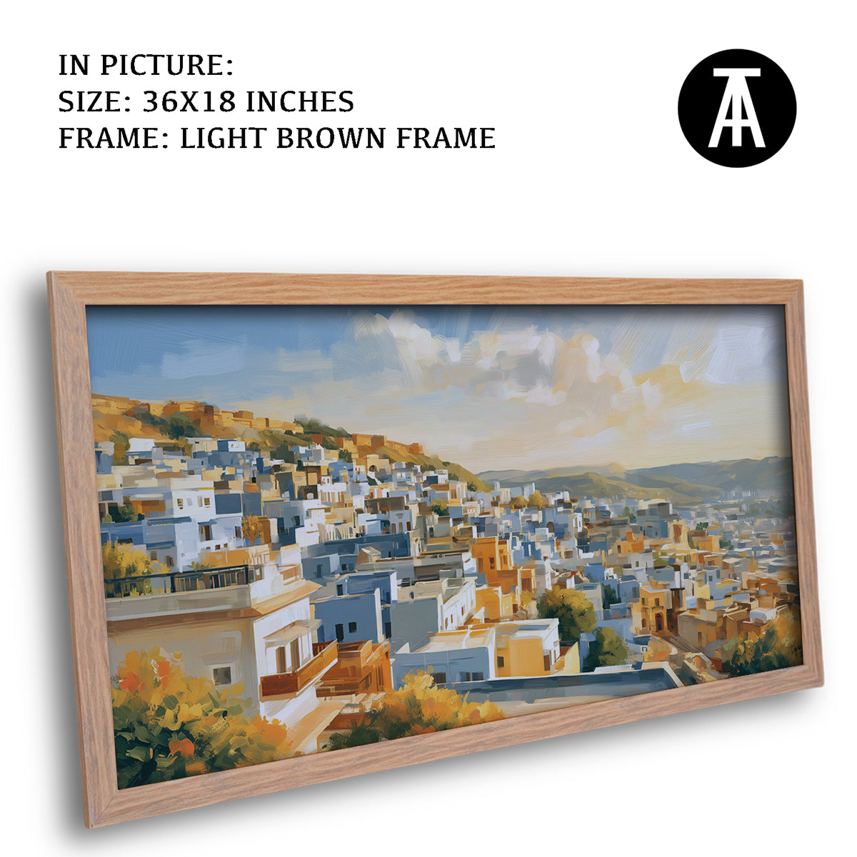 Artwork in Light Brown Frame