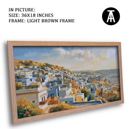 Artwork in Light Brown Frame
