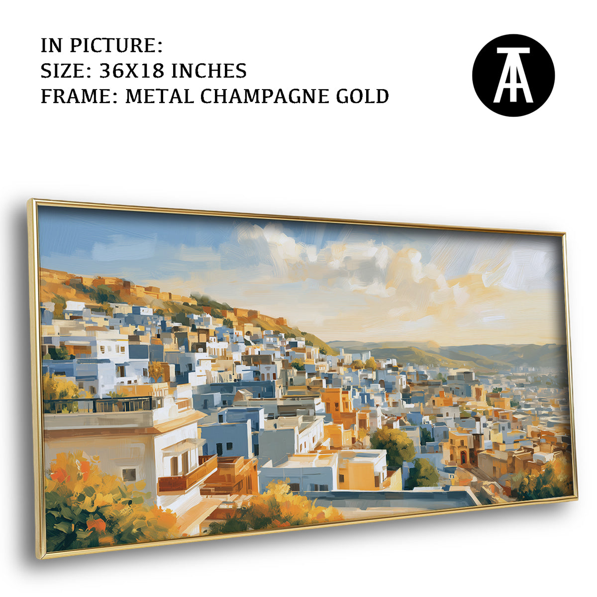 Artwork in Metal Champagne Gold Frame
