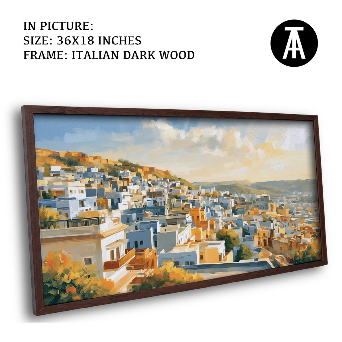 Artwork in Dark Wood Frame